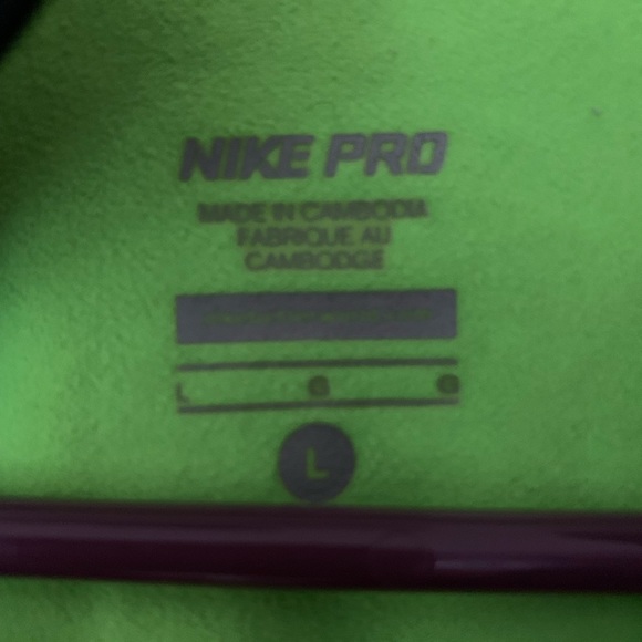 Nike Green & Black Polka Dot Dry-Fit High Neck Athletic Long Sleeve Top - Picture 3 of 4